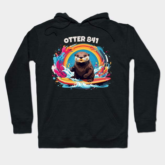 Surfing Otter 841 Otter My Way California Sea Otter Hoodie by Imou designs